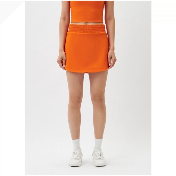 Beach Riot Pants - Beach Riot Thora Skort XS Orange Sport Tennis Honeycomb Textured Bold Bright